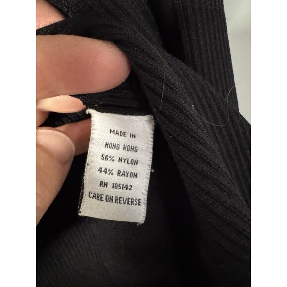 Venini  Cardigan Sweater Black Button Down Ribbed Classic Fit Rayon Blend Career - Picture 5 of 6